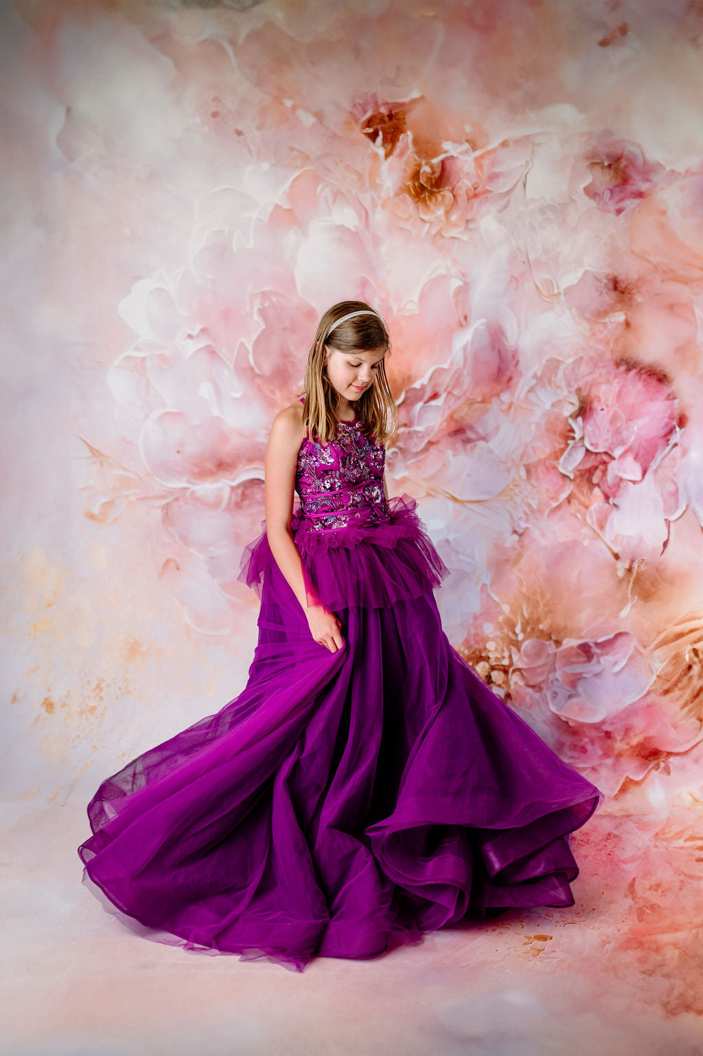 "Dazzling Merlot" - Floor Length Gown - (12 - 15 YEAR)