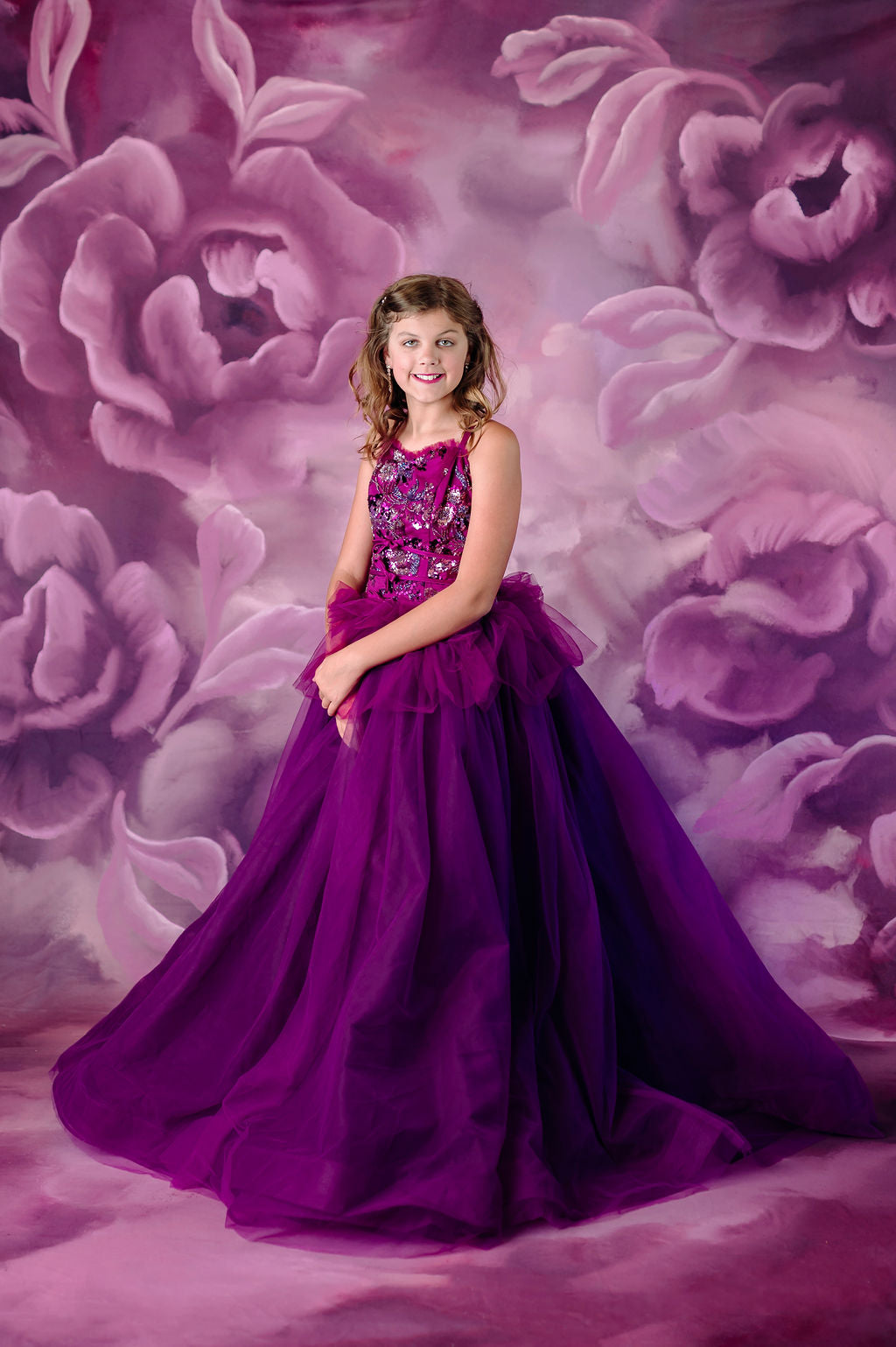 "Dazzling Merlot" - Floor Length Gown - (12 - 15 YEAR)