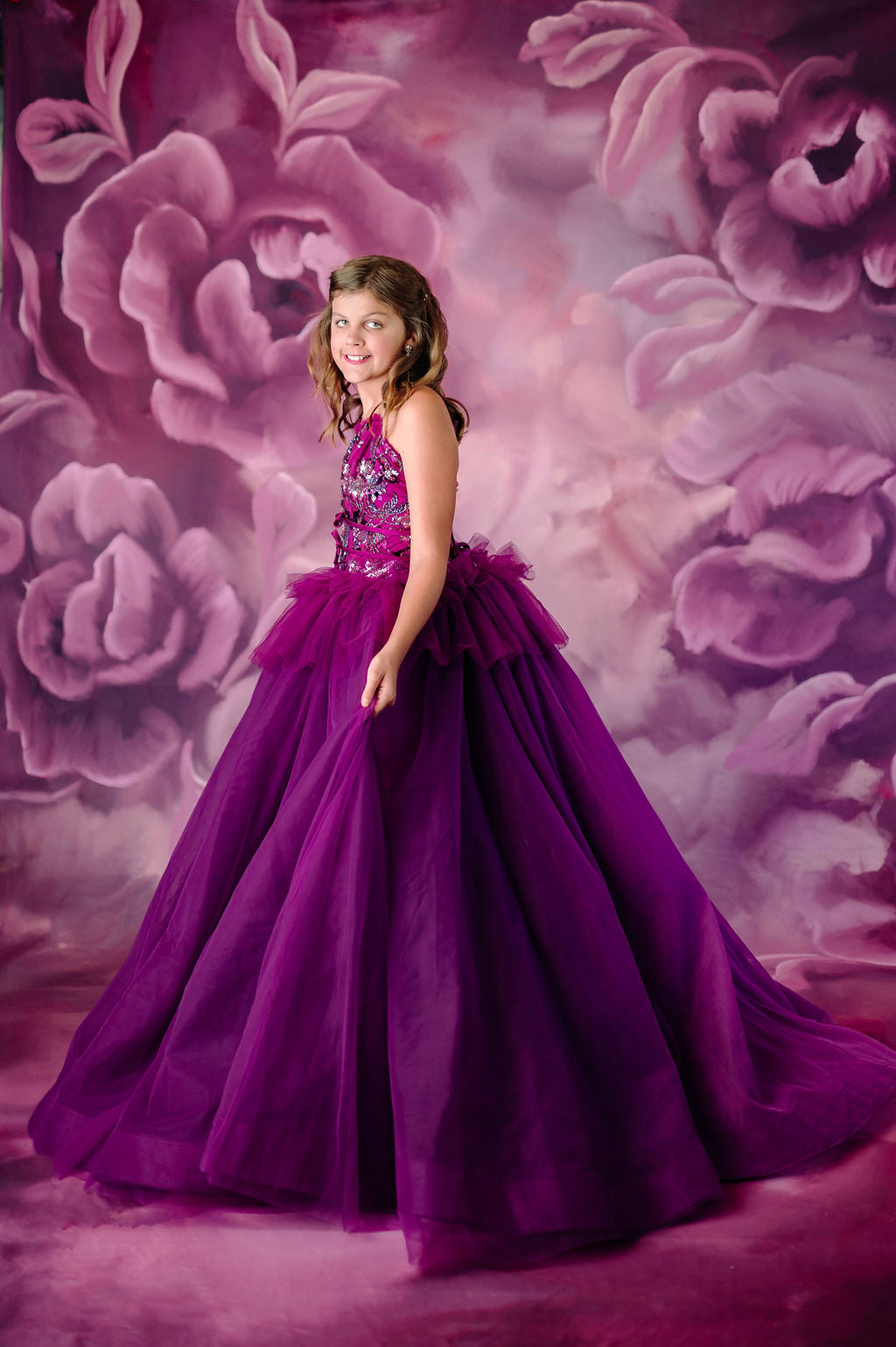 "Dazzling Merlot" - Floor Length Gown - (12 - 15 YEAR)