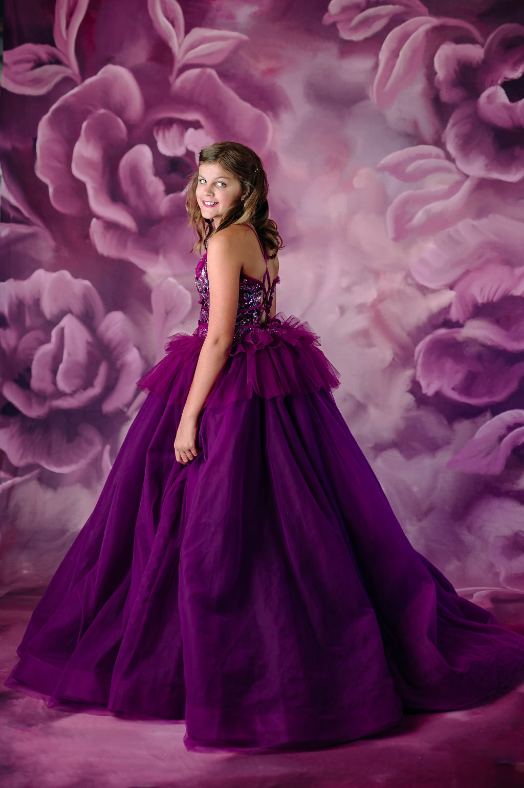 "Dazzling Merlot" - Floor Length Gown - (12 - 15 YEAR)