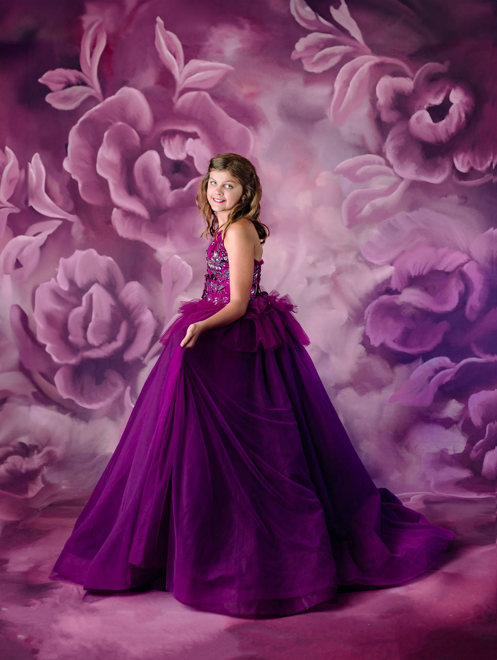 "Dazzling Merlot" - Floor Length Gown - (12 - 15 YEAR)