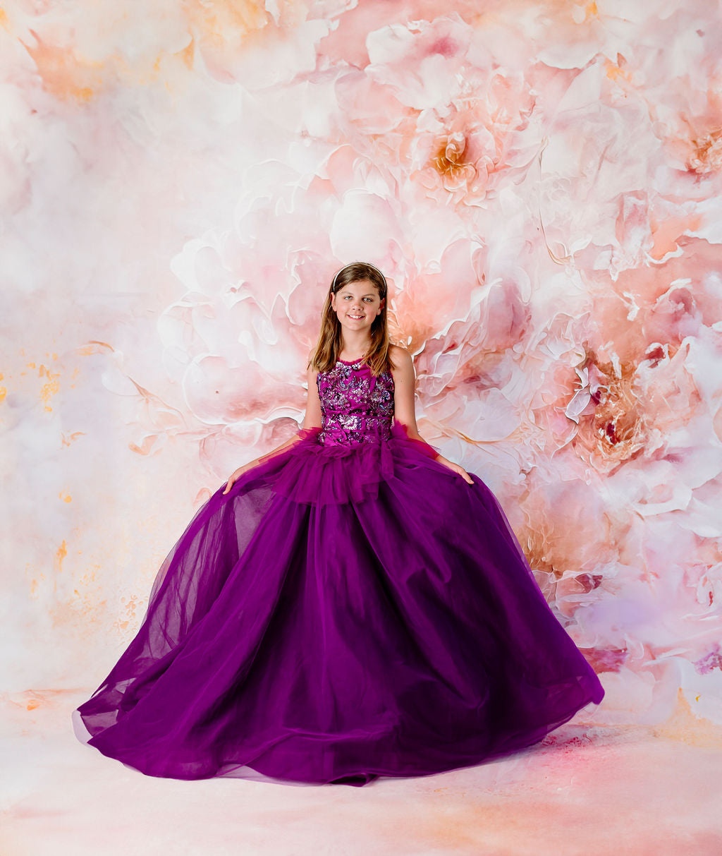 "Dazzling Merlot" - Floor Length Gown - (12 - 15 YEAR)