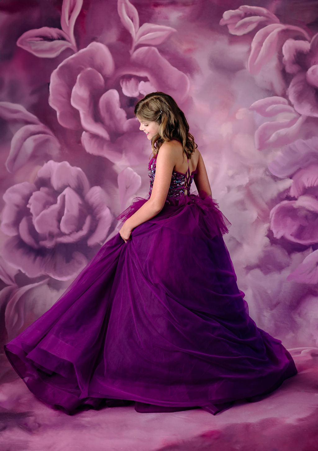 "Dazzling Merlot" - Floor Length Gown - (12 - 15 YEAR)