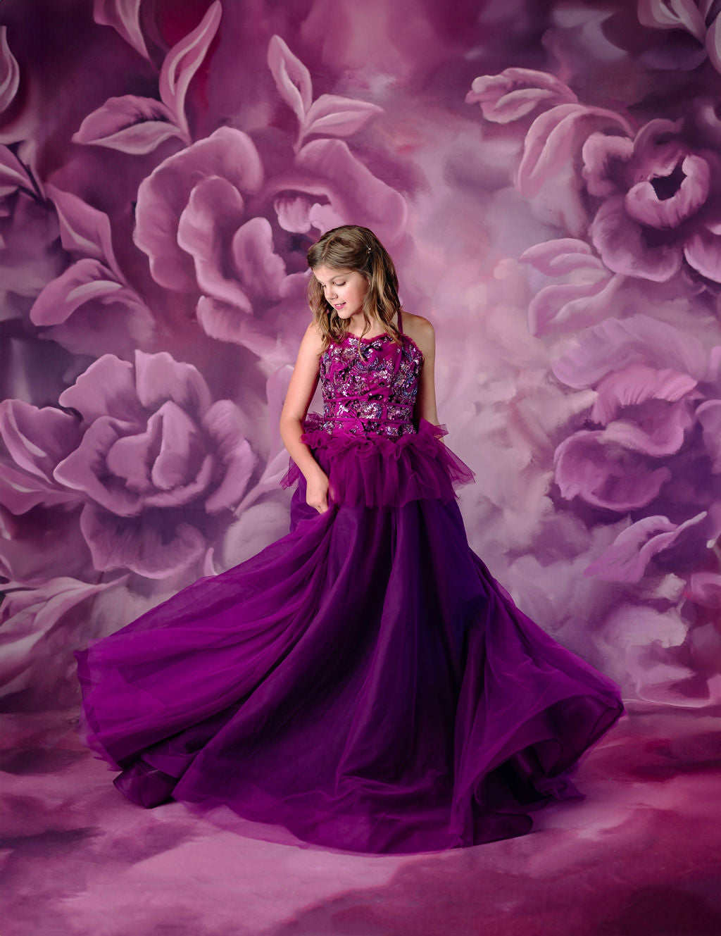 "Dazzling Merlot" - Floor Length Gown - (12 - 15 YEAR)