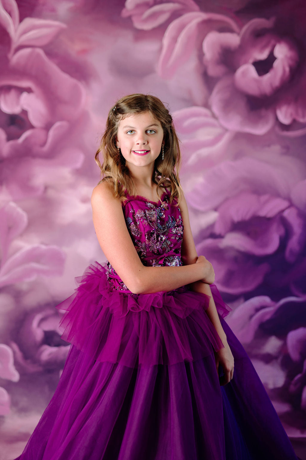 "Dazzling Merlot" - Floor Length Gown - (12 - 15 YEAR)