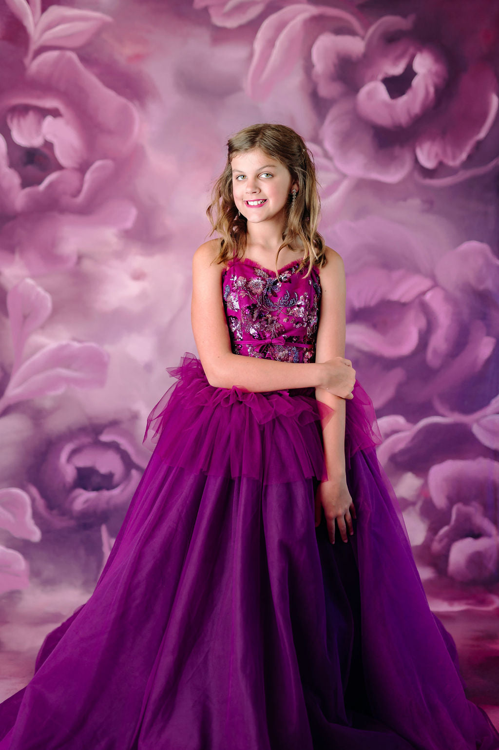 "Dazzling Merlot" - Floor Length Gown - (12 - 15 YEAR)