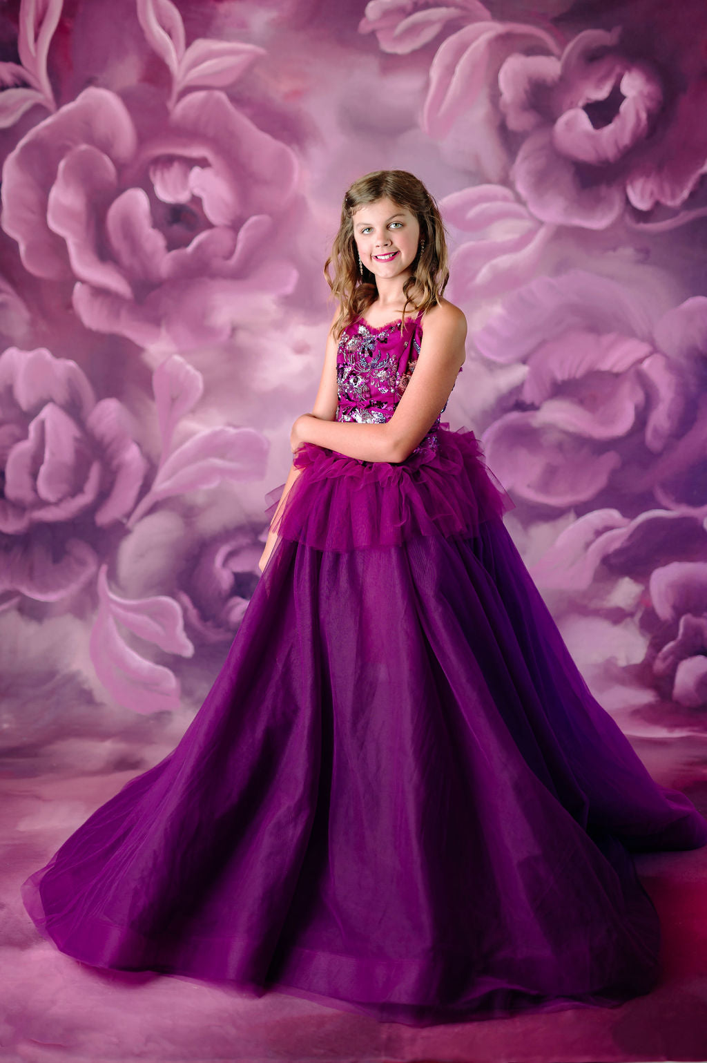 "Dazzling Merlot" - Floor Length Gown - (12 - 15 YEAR)