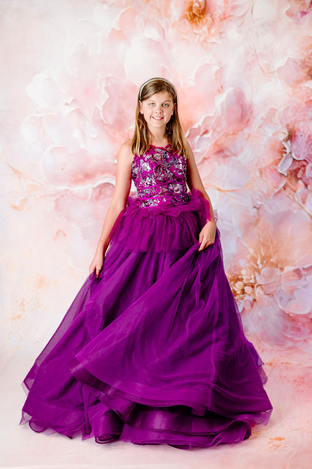 "Dazzling Merlot" - Floor Length Gown - (12 - 15 YEAR)