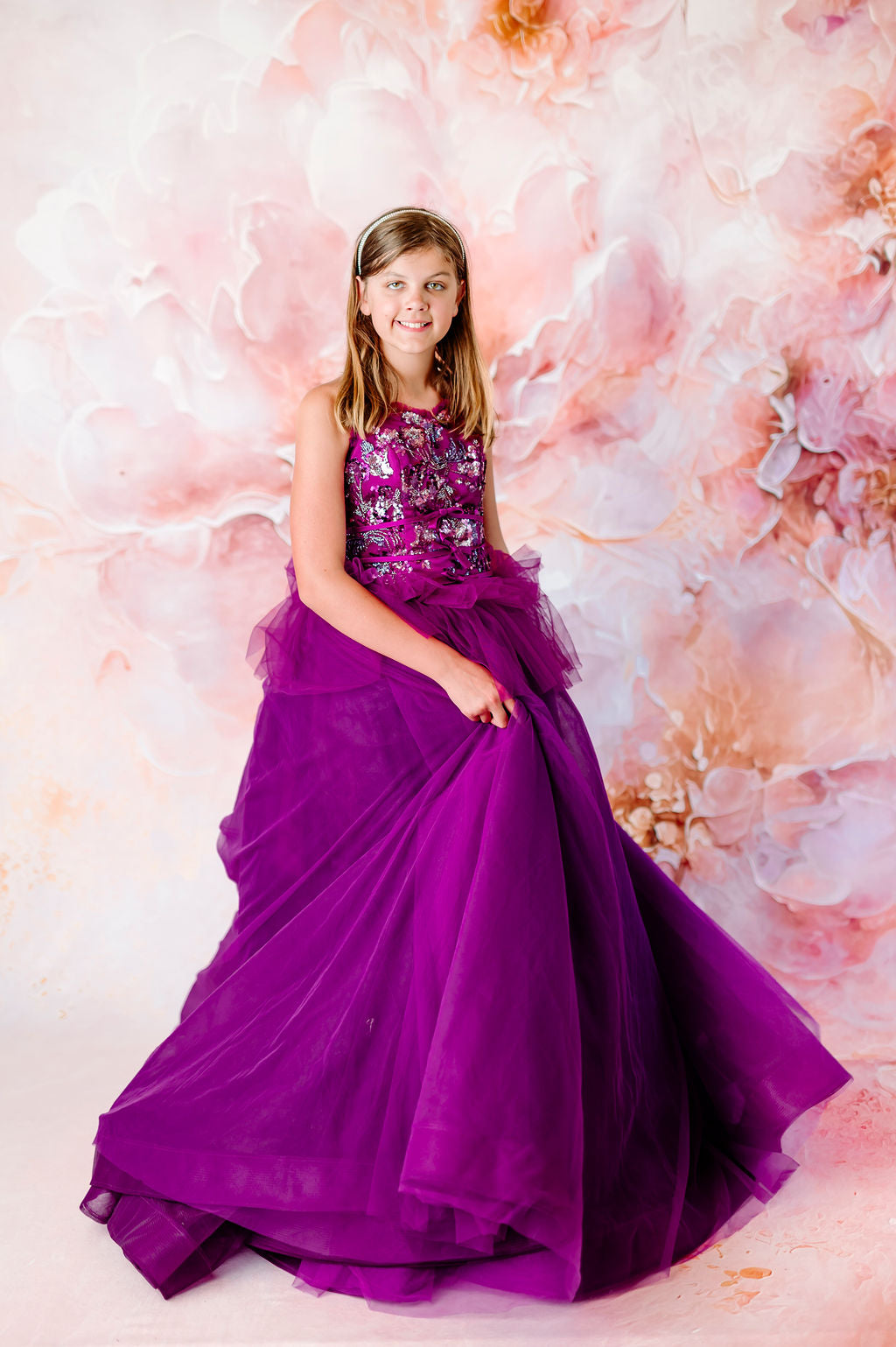 "Dazzling Merlot" - Floor Length Gown - (12 - 15 YEAR)