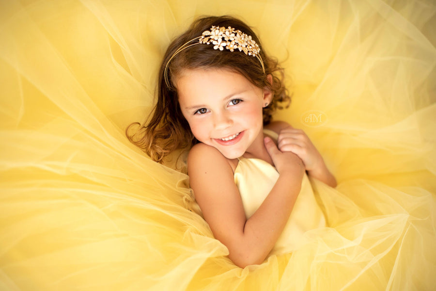 Simple Tulle Floor-Length Dress with Satin Bodice | Custom Color Options | Couture Gown for Special Occasions