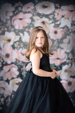 Simple Tulle Floor-Length Dress with Satin Bodice | Custom Color Options | Couture Gown for Special Occasions