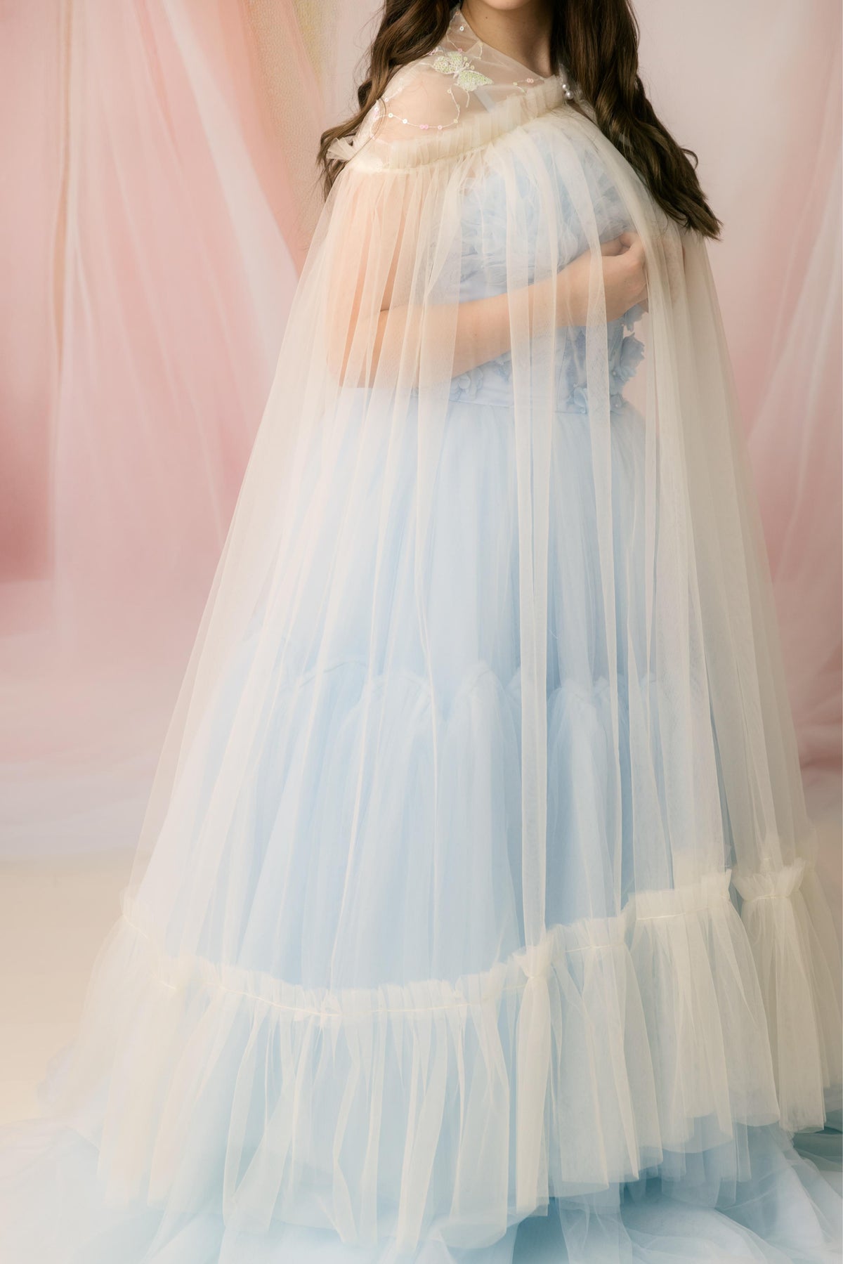 Custom Tulle Couture Cape – Available in Custom Colors & Fabric Options