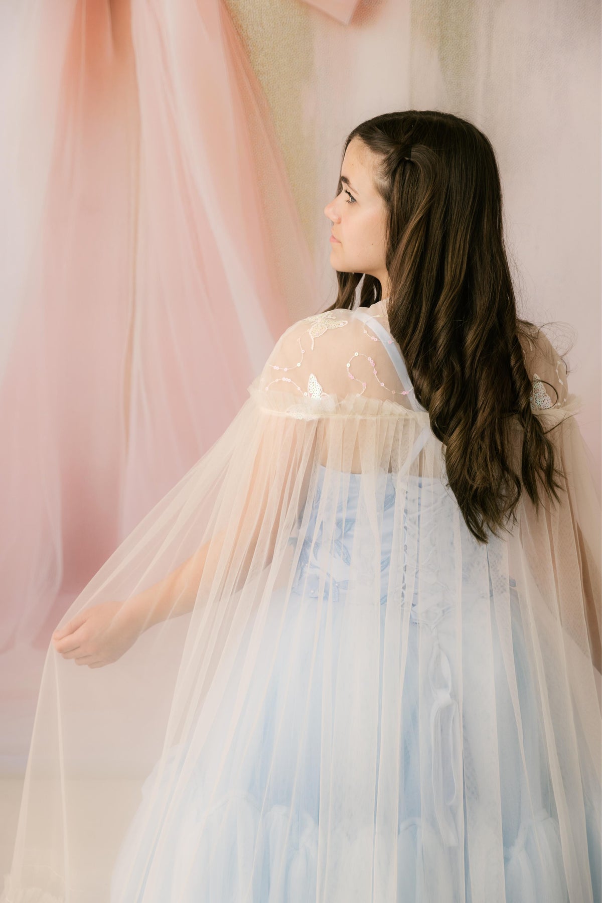 Custom Tulle Couture Cape – Available in Custom Colors & Fabric Options