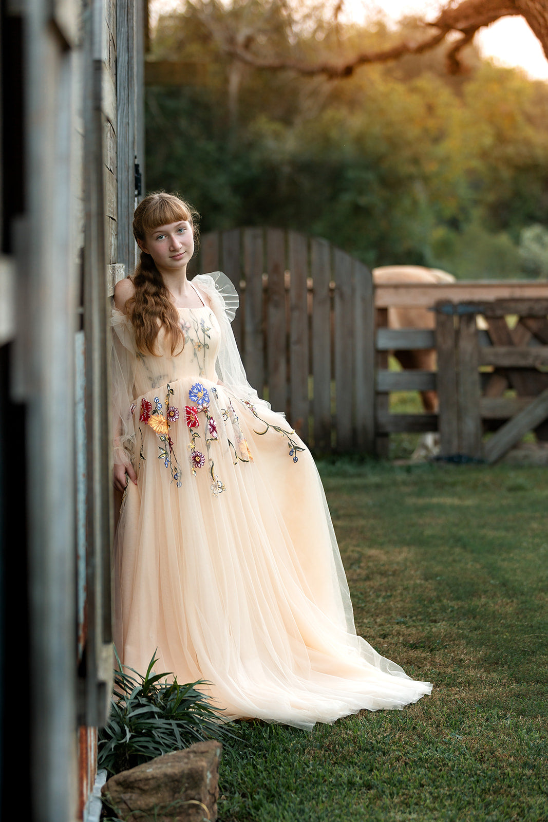 Jessica - Floral tulle Boho + Detach sleeves- (Teen / Adult)