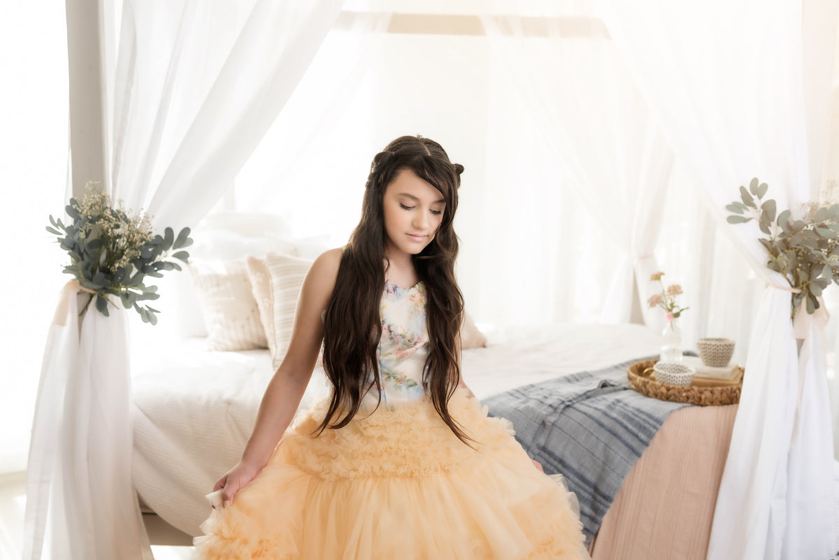 "MEADOW BLOOM" -Editorial Dress, Couture Gown, Special Occasion Dress Custom colors available