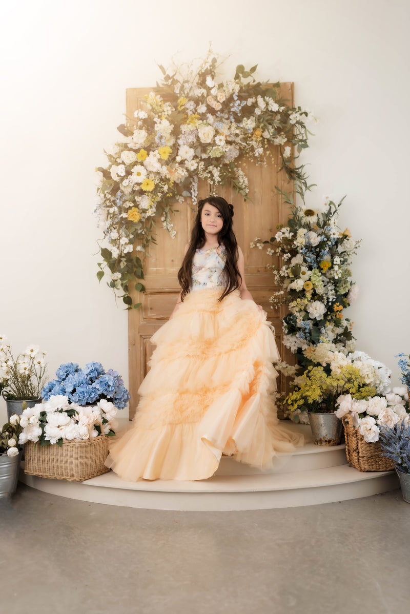 "MEADOW BLOOM" -Editorial Dress, Couture Gown, Special Occasion Dress Custom colors available