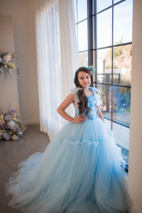 Retired rental euc Madeleine Floor-Length Rental Gown | Fits 12Y–14Y