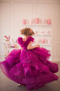 Retired rental euc "Dazzling Merlot" -Toddler Floor Length Gown - (3-5 year)