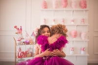 Retired rental euc "Dazzling Merlot" -Toddler Floor Length Gown - (3-5 year)