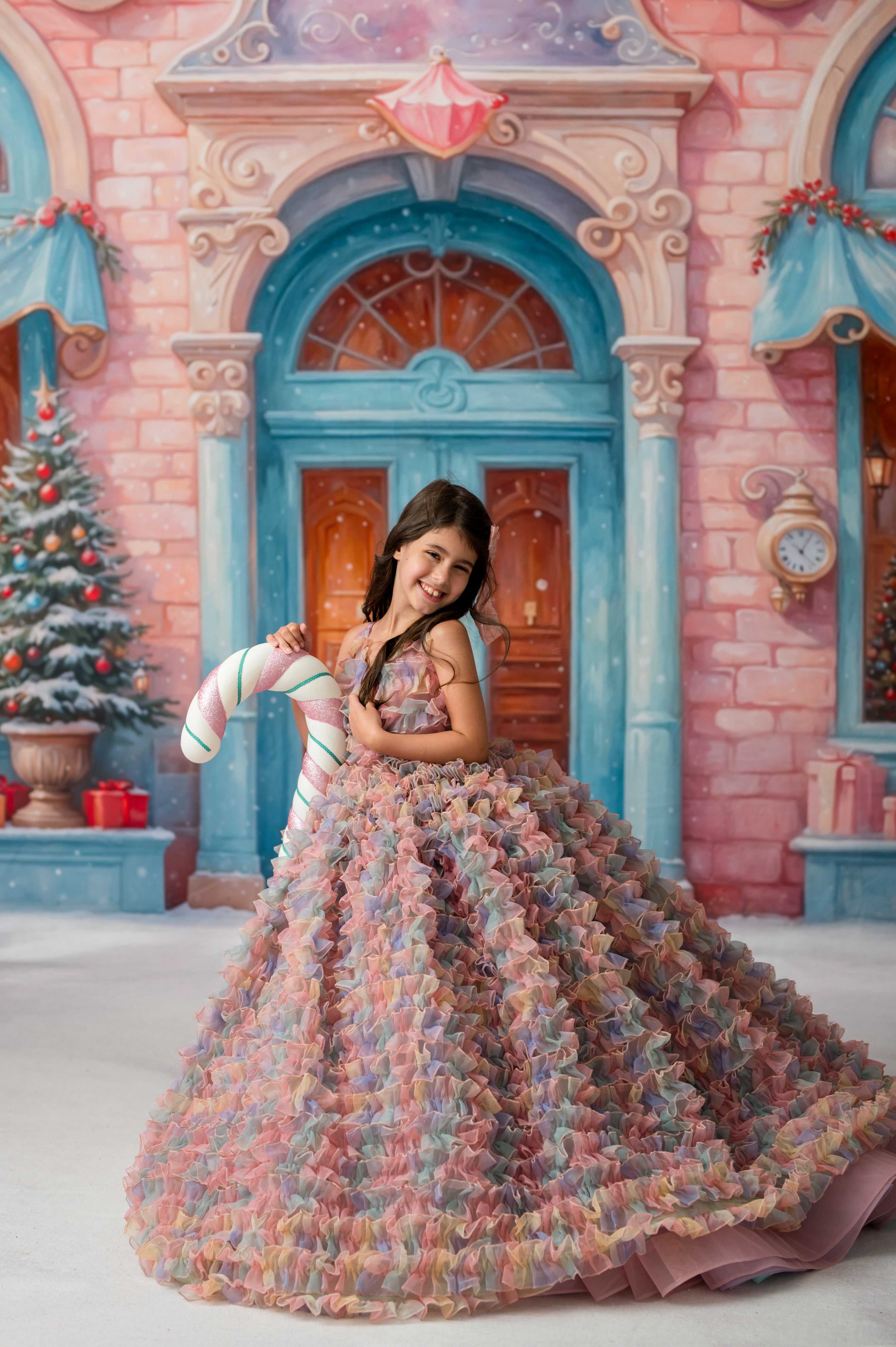 LolliLuxe Convertible Gown – Floor-Length Ruffle Dress with Detachable Bodice & Bow | Girls (7Year–Petite 8 Year)