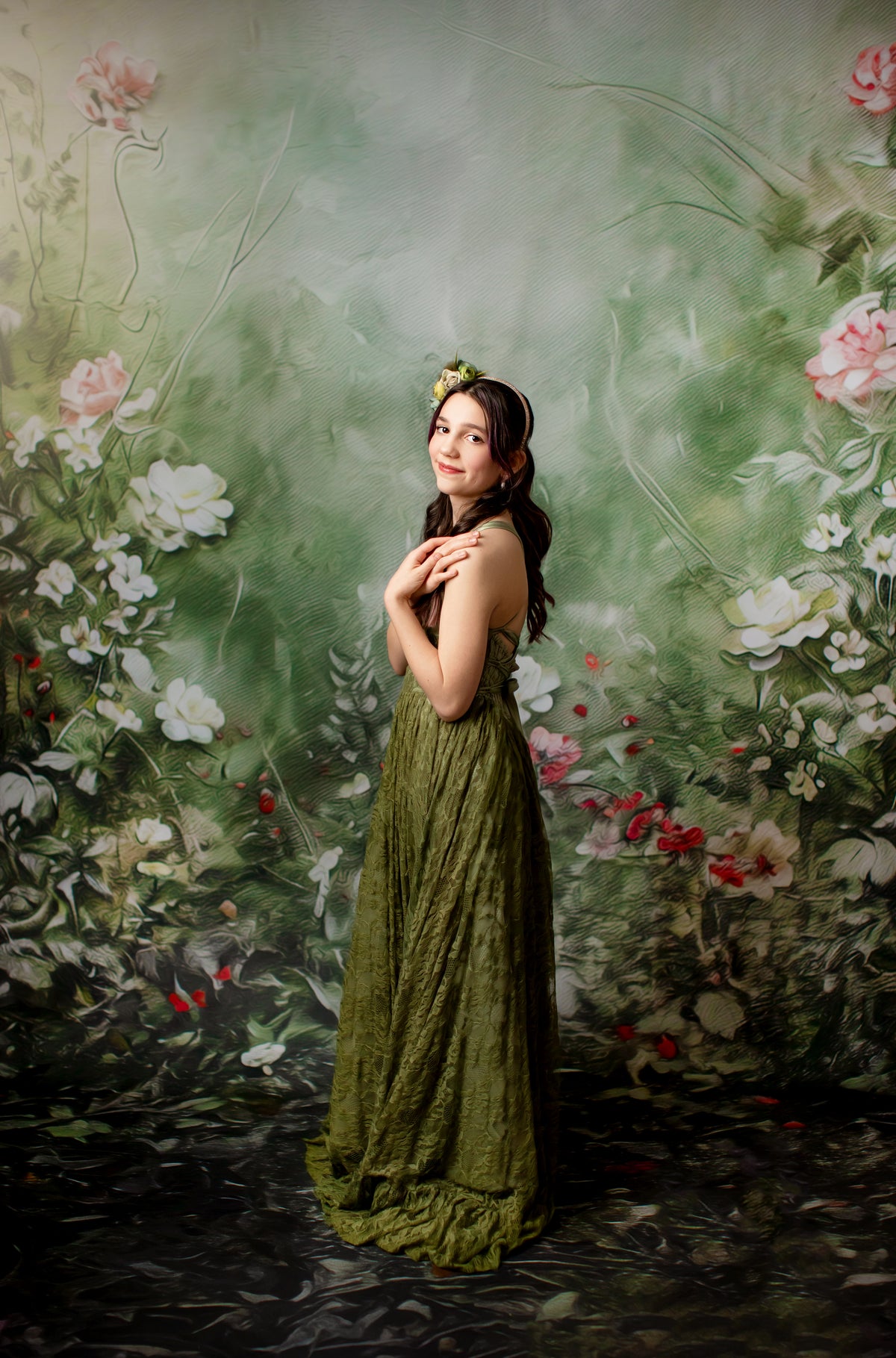 Lace dress for child in natural light portrait session

