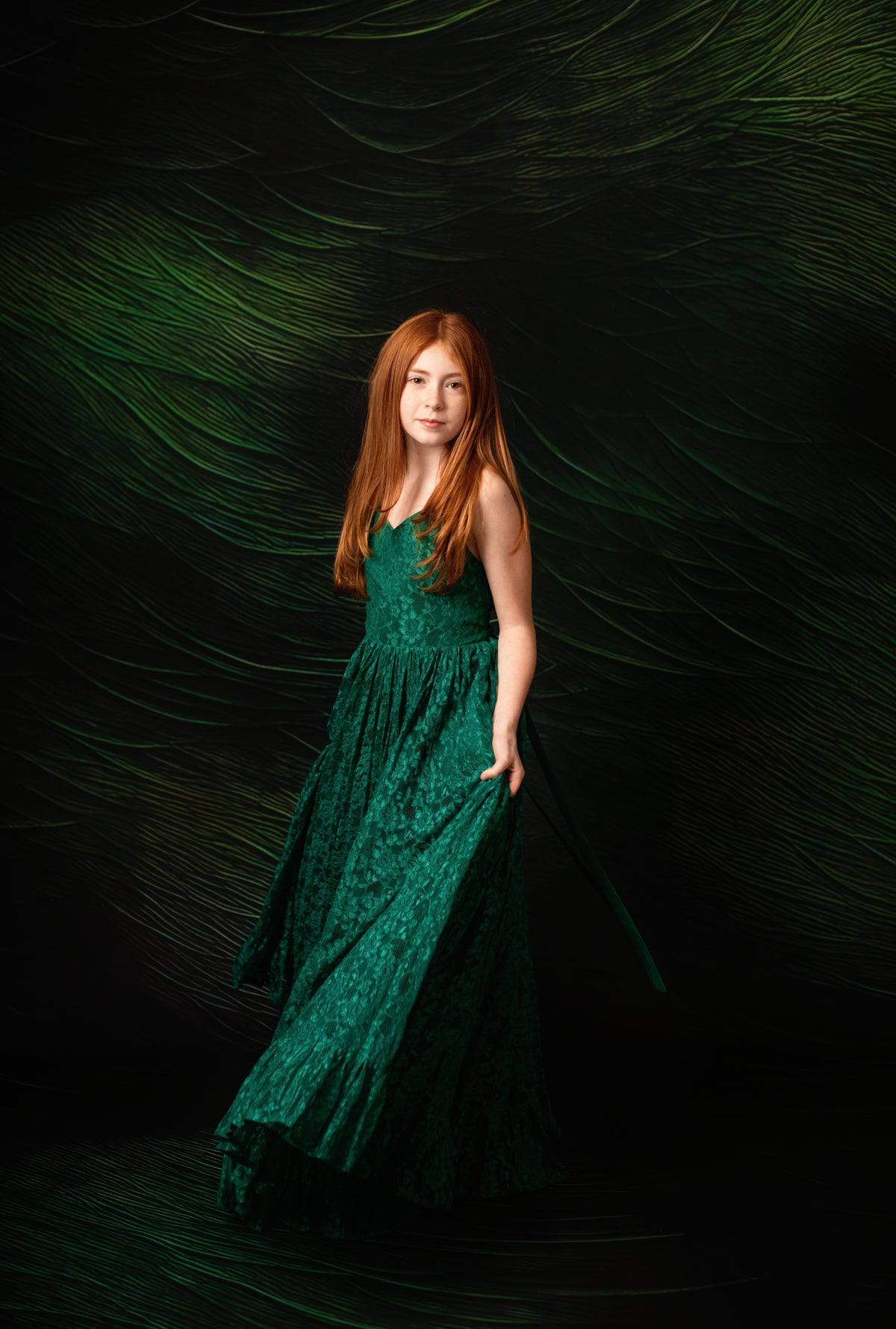 Everly Lace Dress shown in multiple custom color swatches

