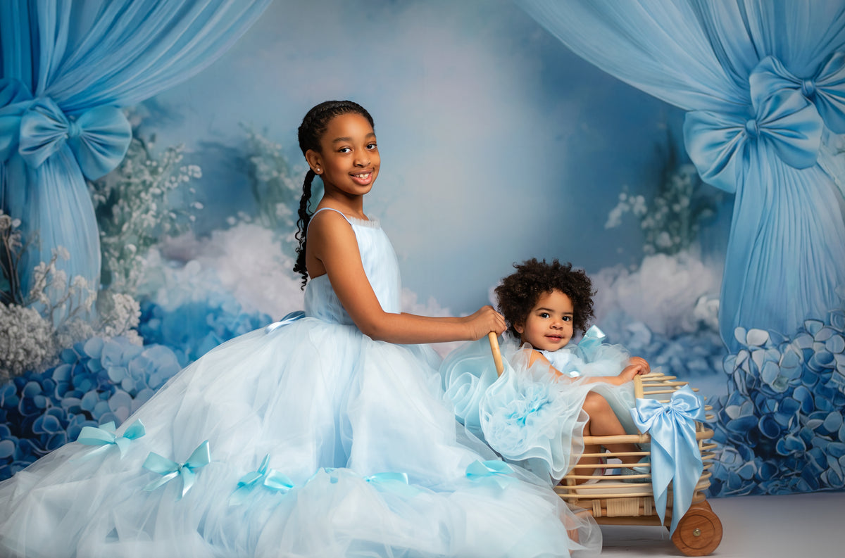 A perfect blend of elegance and whimsy—Bows of Grace short gown.

