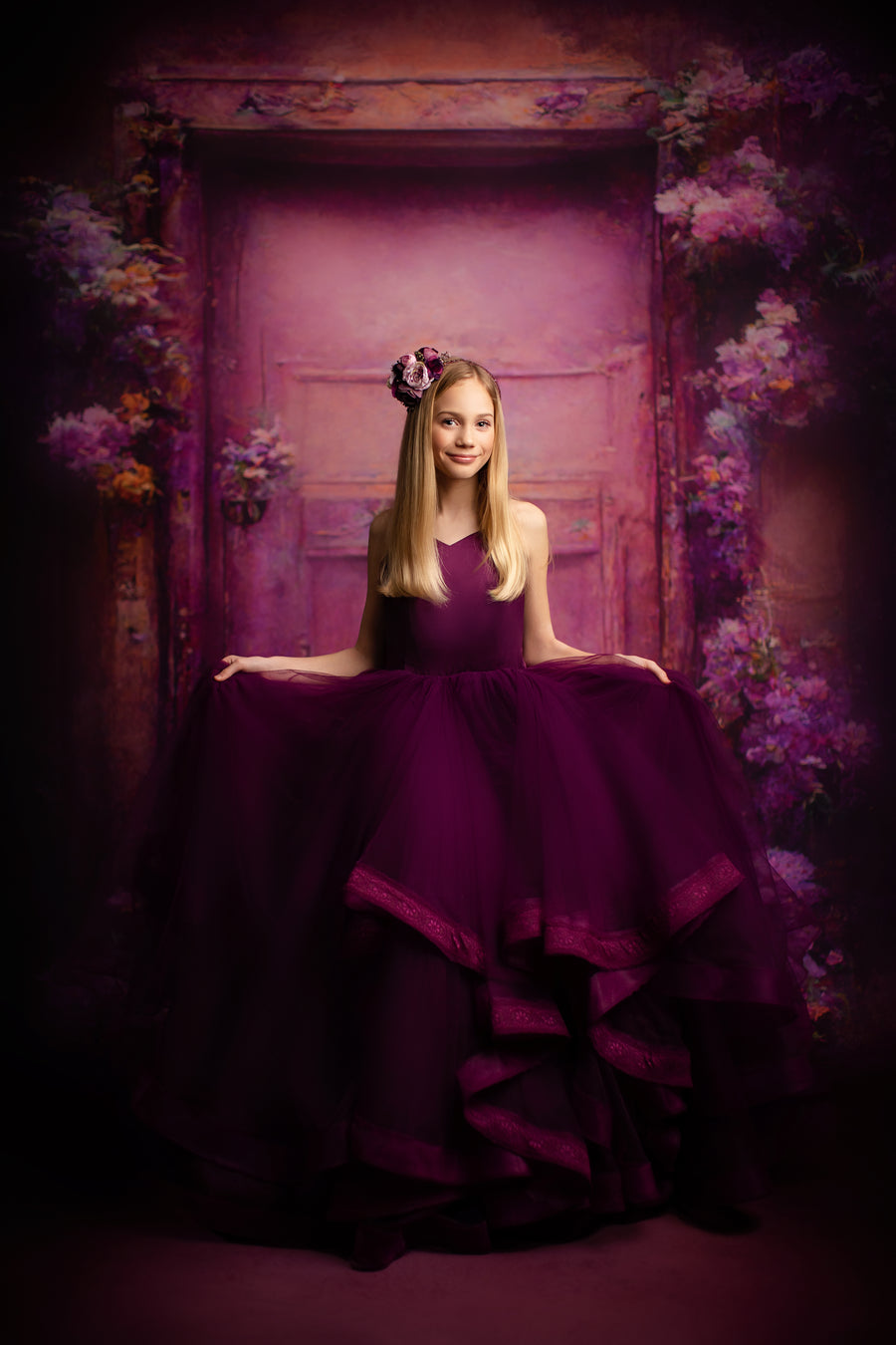 Cascade custom Solid gown- choose color Editorial Dress, Couture Gown, Special Occasion Dress