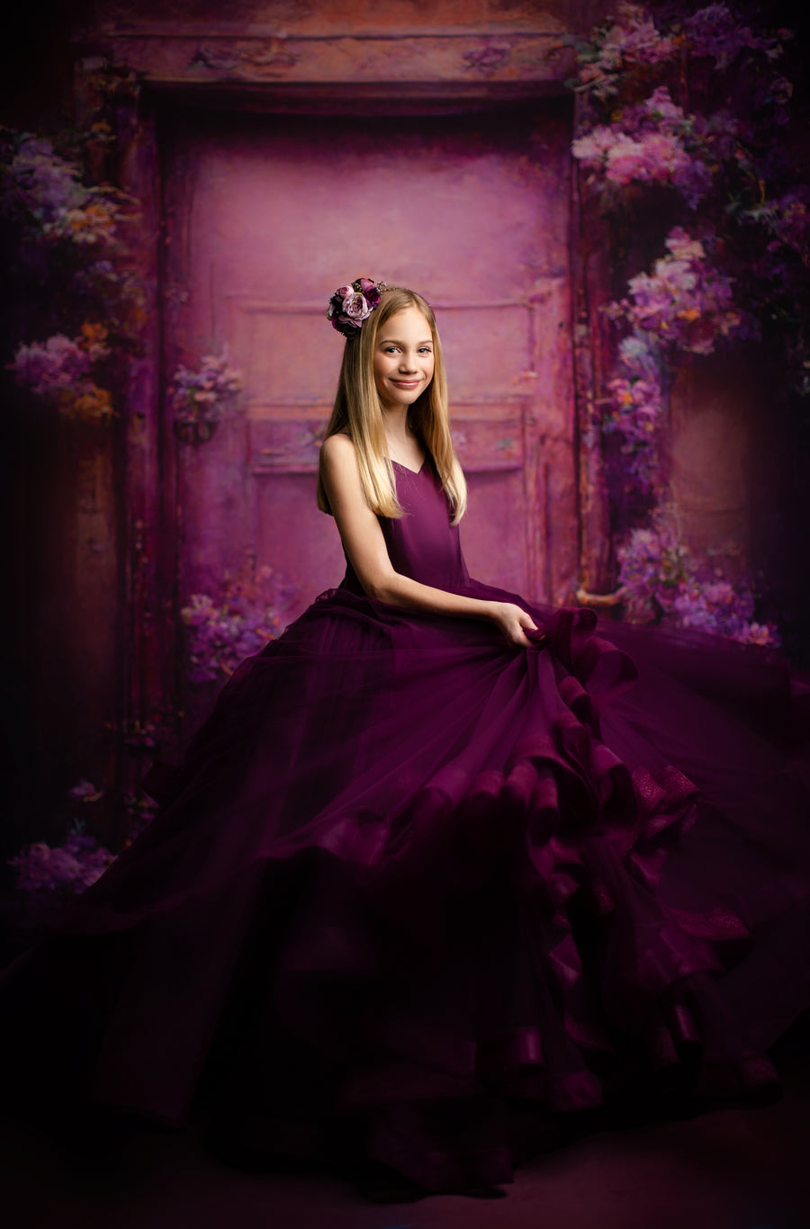 Cascade custom Solid gown- choose color Editorial Dress, Couture Gown, Special Occasion Dress