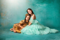 Rts euc"Ethereal Whisper" -Floor Length Gown-Aqua - (6-7 Year)