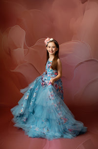 New Ocean Breeze Floor-Length Rental Gown | Fits 10Y–11Y