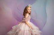 Chasing Rainbows | Customizable Pastel Dress with Detachable Tulle Sleeves for Photography & Special Occasions