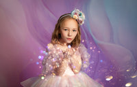 Chasing Rainbows | Customizable Pastel Dress with Detachable Tulle Sleeves for Photography & Special Occasions