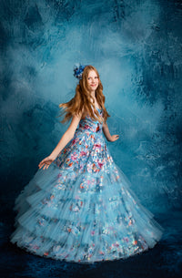 New Ocean Breeze Floor-Length Rental Gown | Fits 10Y–11Y
