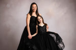 "Seraphina Grace Gown styled for a spring outdoor shoot, featuring soft layers of bridal tulle"

