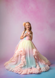 Limited Edition Couture Gown "Petal Whispers" Pastel | Floor-Length Dress | Editorial Couture for Special Occasions
