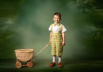 Dapper: Suspender Adventure Set-Includes 4 boys sets (2 pair of yellow plaid shorts/vest) + (2 pair of Green plaid shorts/vest )( 5 Year - Petite 9 Year)