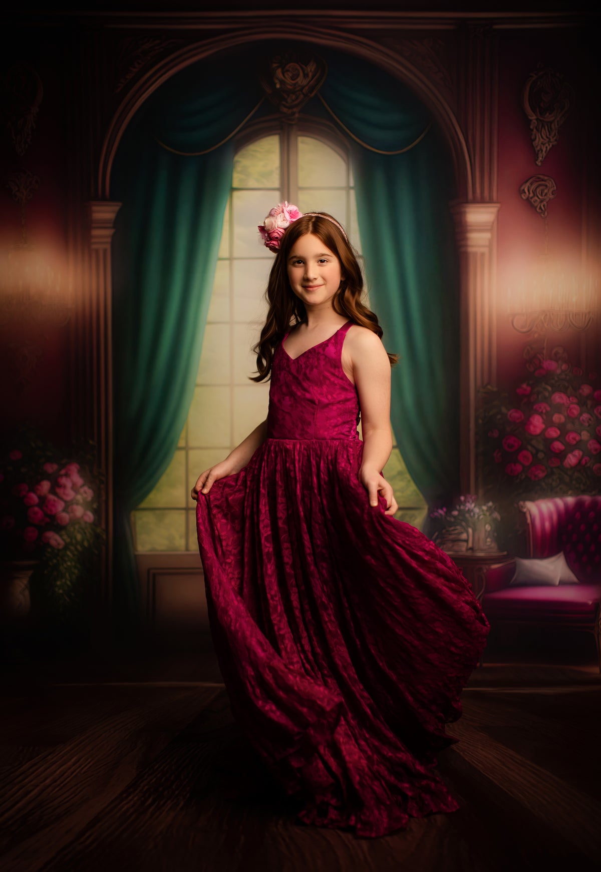 Elegant child’s portrait in Everly Lace Dress

