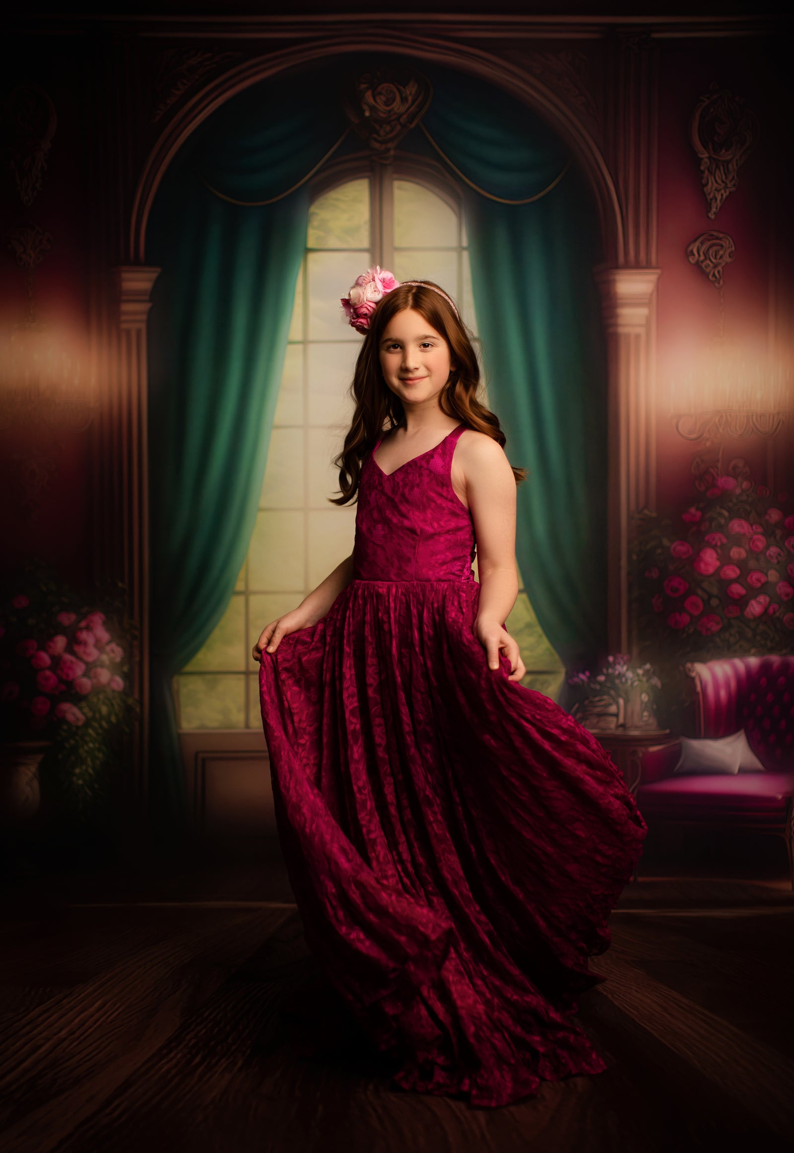 Elegant child’s portrait in Everly Lace Dress

