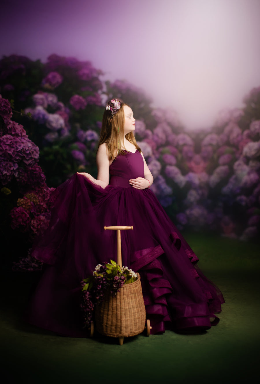 Cascade custom Solid gown- choose color Editorial Dress, Couture Gown, Special Occasion Dress