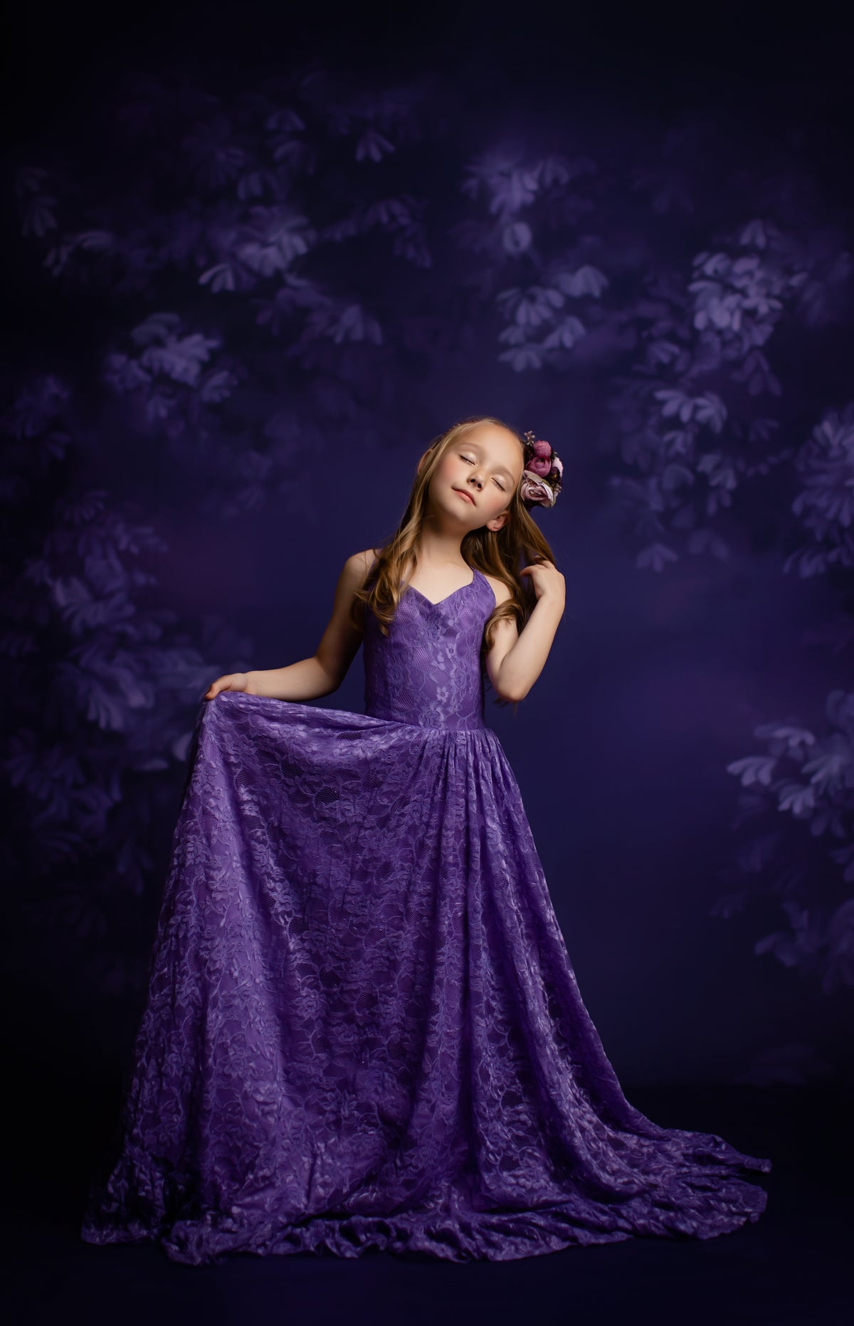 Lace dress styled with boots for modern shoot

