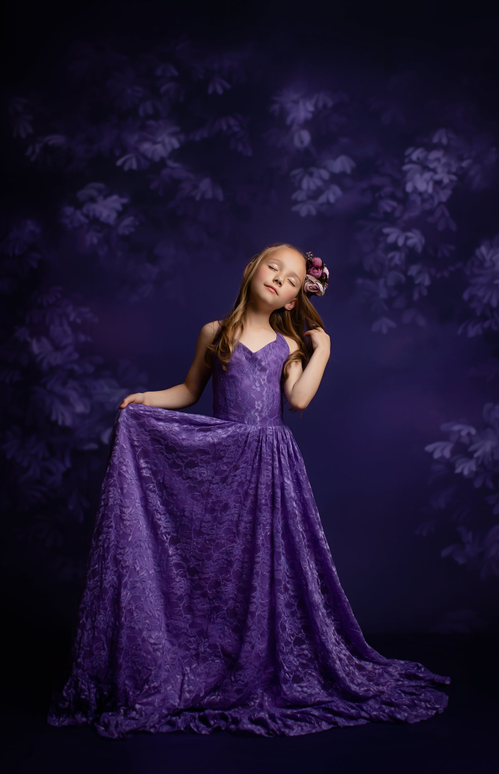 Lace dress styled with boots for modern shoot

