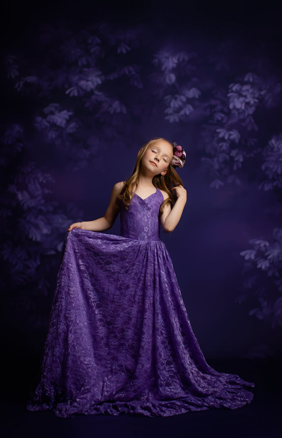 Lace dress styled with boots for modern shoot

