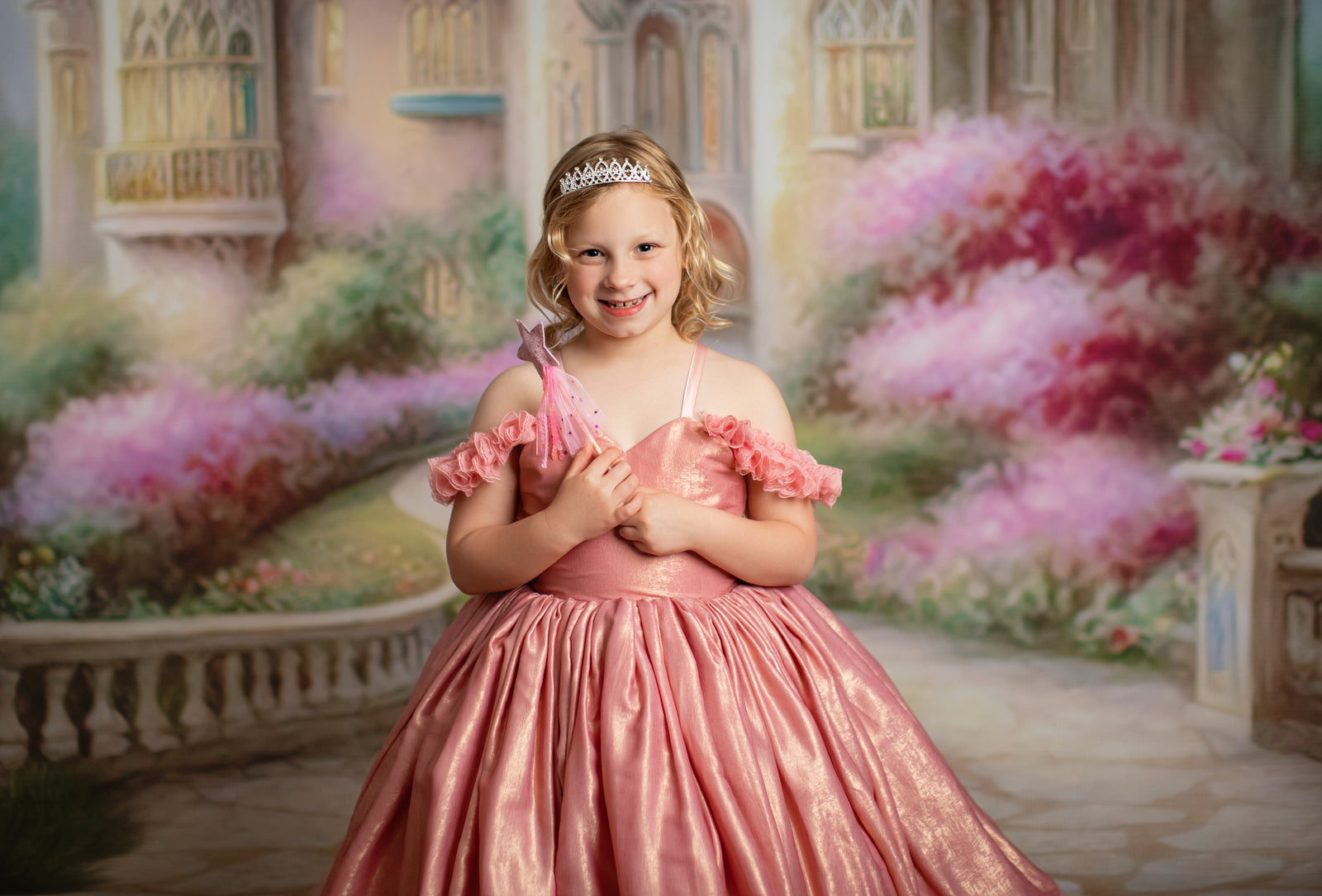 Full-length custom satin dress with feminine silhouette and elegant details


