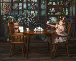 Garden Affair Vintage Inspired Dress -Set includes Dress, Bow, detachable apron