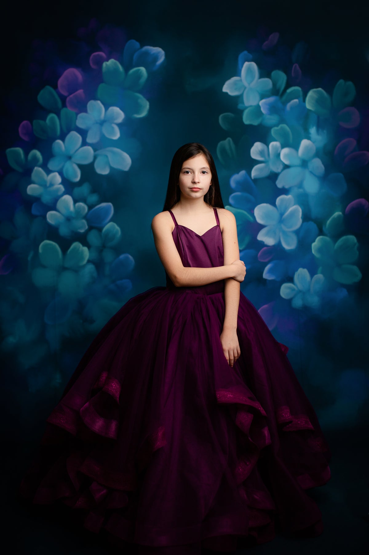 Cascade custom Solid gown- choose color Editorial Dress, Couture Gown, Special Occasion Dress