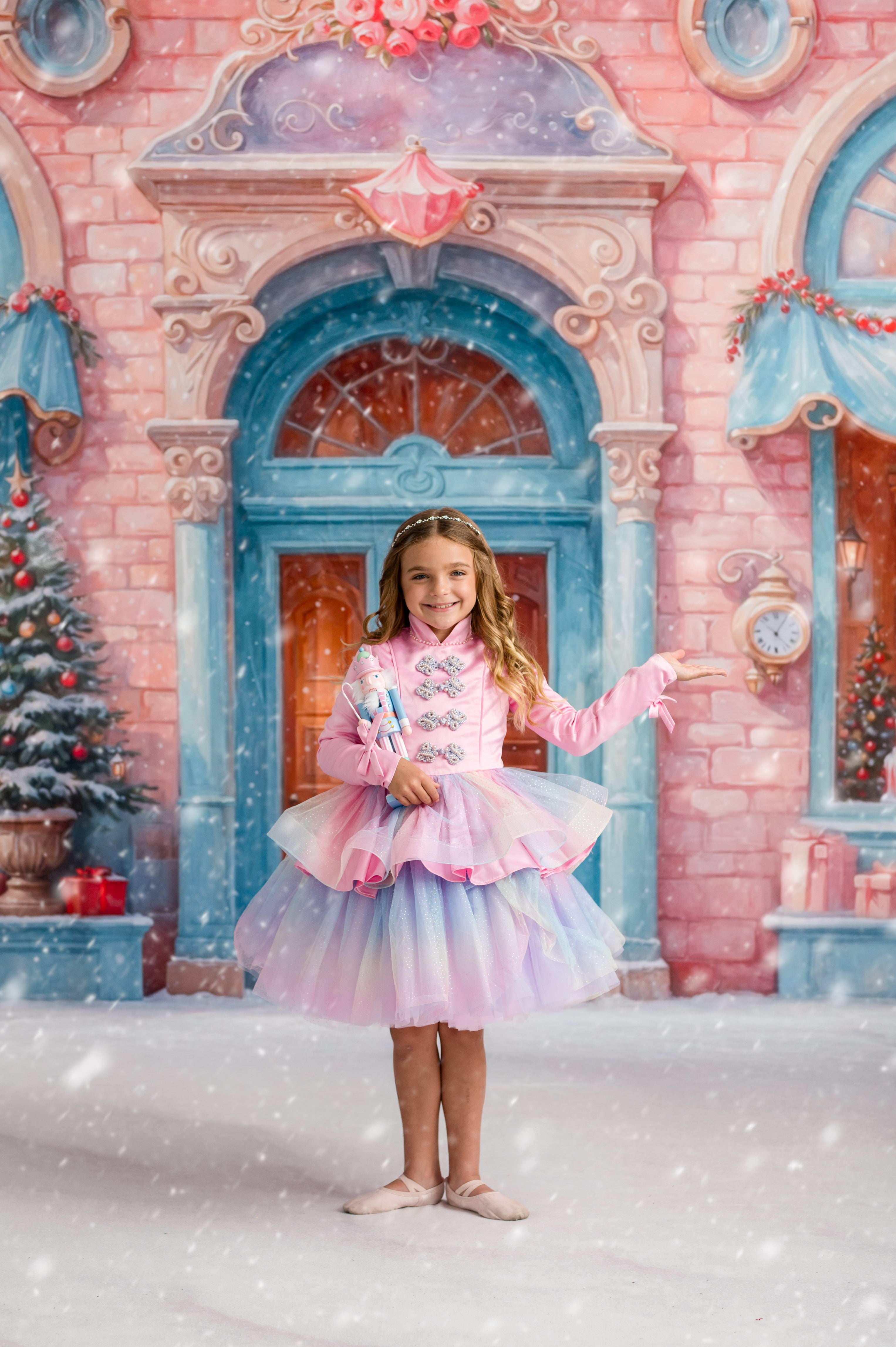 Candy Carousel  - Nutcracker Set (BUBBLEGUM PINK) Christmas Dress Detachable Jacket, Dress |  (6–Petite 8 Years)