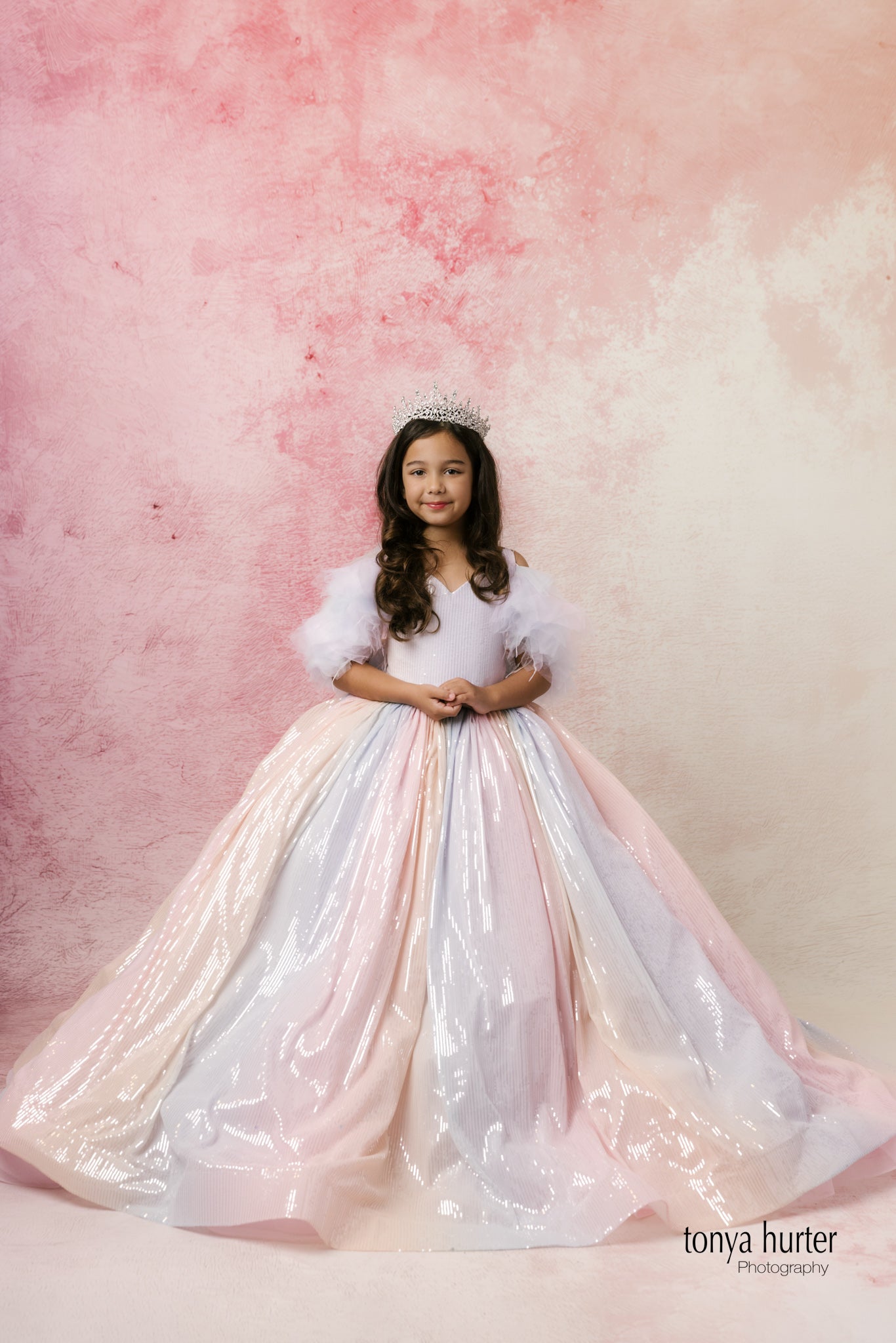 Aurora Gleam - Floor Length Gown with Detachable Tulle Sleeves (9-10 Years)