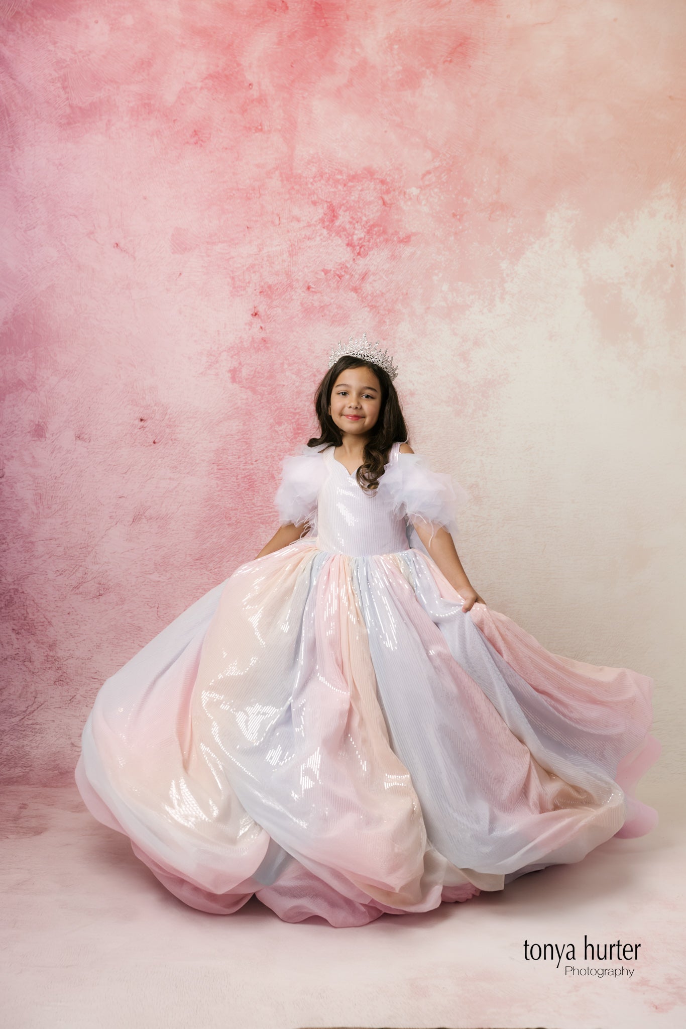 Aurora Gleam - Floor Length Gown with Detachable Tulle Sleeves (9-10 Years)