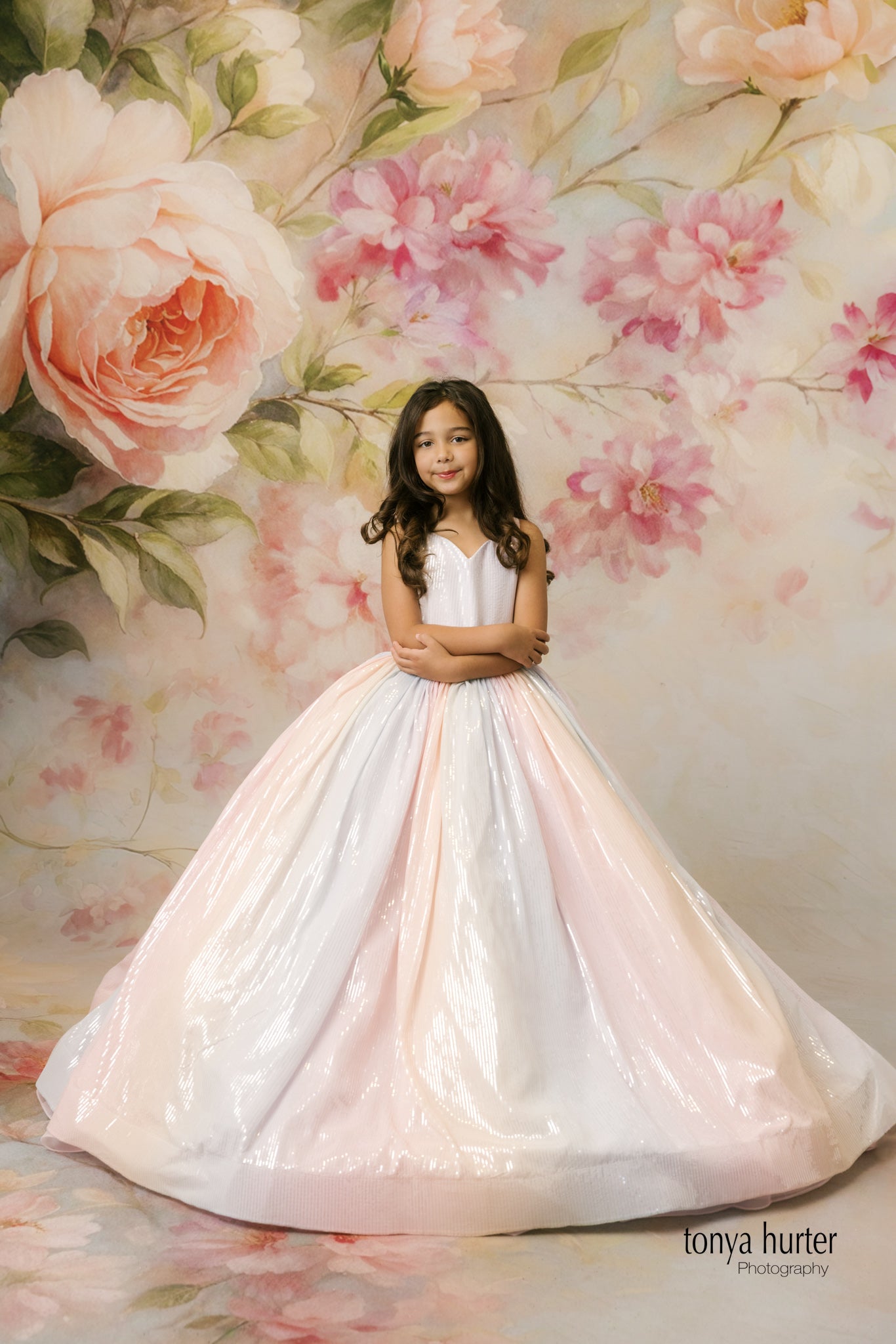 Aurora Gleam - Floor Length Gown with Detachable Tulle Sleeves (9-10 Years)